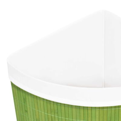 vidaXL Tvättkorg för hörn bambu grön 60 L