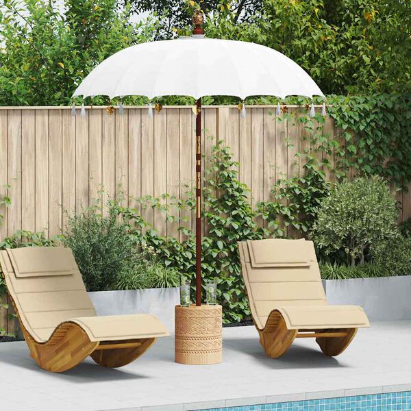vidaXL Balinesisk Parasol Kräm 185 x 185 x 260 cm Bomull