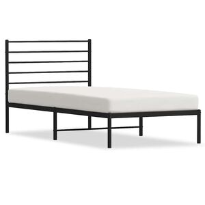 vidaXL S&auml;ngram med huvudgavel metall svart 75x190 cm