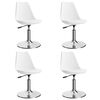 vidaXL Snurrbara matstolar 4 st vit konstläder