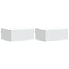 vidaXL V&auml;ggmonterat S&auml;ngbord med l&aring;da 2 pcs Vit 49 x 34,5 x 20 cm