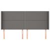 vidaXL Sänggavel med kanter grå 203x16x118/128 cm konstläder