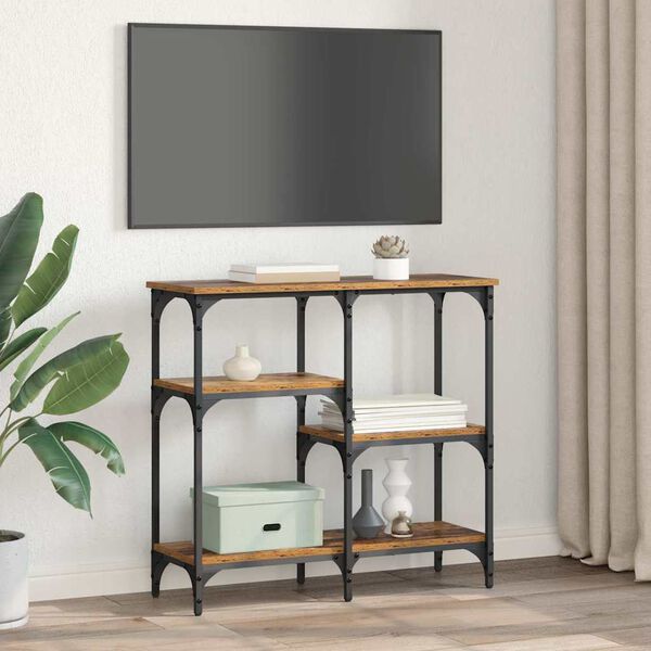 vidaXL Konsolbord Gammalt tr&auml; 80 x 29 x 75 cm Konstruerat tr&auml;