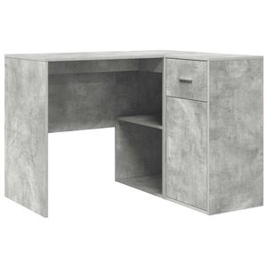 vidaXL H&ouml;rnskrivbord med l&aring;da med hylla Betonggr&aring; 102 x 88 x 75 cm