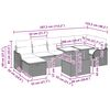vidaXL Tr&auml;dg&aring;rdsoffset med kudde med lagring 8 pcs Ljusgr&aring; Poly rattan
