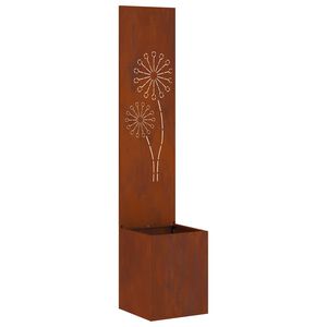 vidaXL Tr&auml;dg&aring;rds integritetssk&auml;rm Rostig 32 x 32 x 150 cm cortenst&aring;l