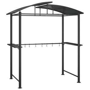 vidaXL Tak f&ouml;r grill med sidohyllor antracit 210x114x230 cm st&aring;l