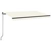 vidaXL Markis manuellt inf&auml;llbar 450x350 cm gr&auml;ddvit