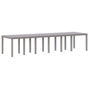 vidaXL Tr&auml;dg&aring;rdsbord Ljusgr&aring; 350 x 100 x 74 cm konstrotting