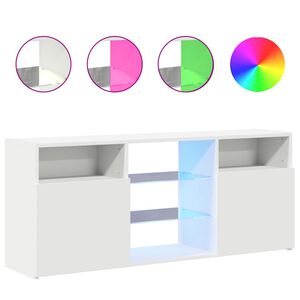 vidaXL TV-b&auml;nk med LED-belysning vit 120x30x50 cm
