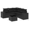 vidaXL Loungegrupp med dynor 6 delar svart konstrotting