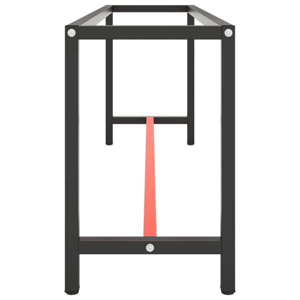 vidaXL Ram för arbetsbänk svart och matt röd 210x50x79 cm metall