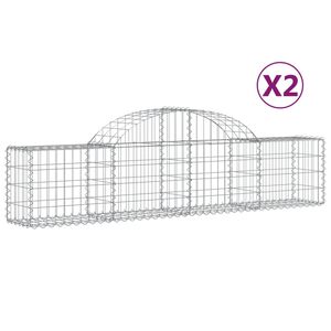 vidaXL Gabion b&aring;gformad 2 st 200x30x40/60 cm galvaniserat j&auml;rn
