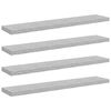 vidaXL Sv&auml;vande v&auml;gghyllor 4 st betonggr&aring; 120x23,5x3,8 cm MDF