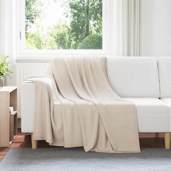 vidaXL Kastfilt Beige 200 x 150 cm Fleece
