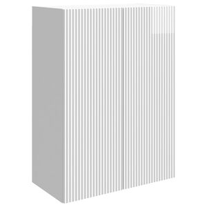 vidaXL V&auml;ggmonterat sk&aring;p Vit h&ouml;gglans 66 x 34,5 x 90 cm