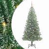 vidaXL Konstgjord Julgran Sn&ouml;flockad med LED Ljus Gr&ouml;n och Vit 240 cm