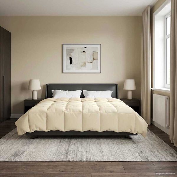 vidaXL Sommar Duvet Quiltad Kr&auml;m 240 x 260 cm Mikrofiber