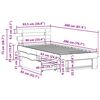 vidaXL Sängram med huvudgavel med låda Vit 90 x 200 cm Massiv furu