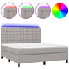 vidaXL Rams&auml;ng med madrass & LED ljusgr&aring; 160x200 cm tyg