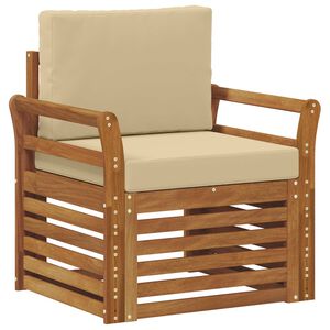 vidaXL Utomhussoffset Massivt akaciatr&auml; och polyester Naturf&auml;rg