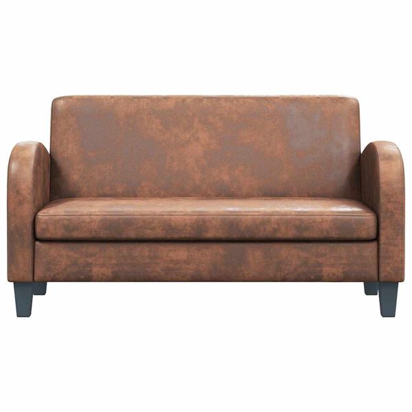 vidaXL 2-sitssoffa konstmocka brun