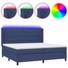 vidaXL Rams&auml;ng med madrass & LED bl&aring; 200x200 cm tyg