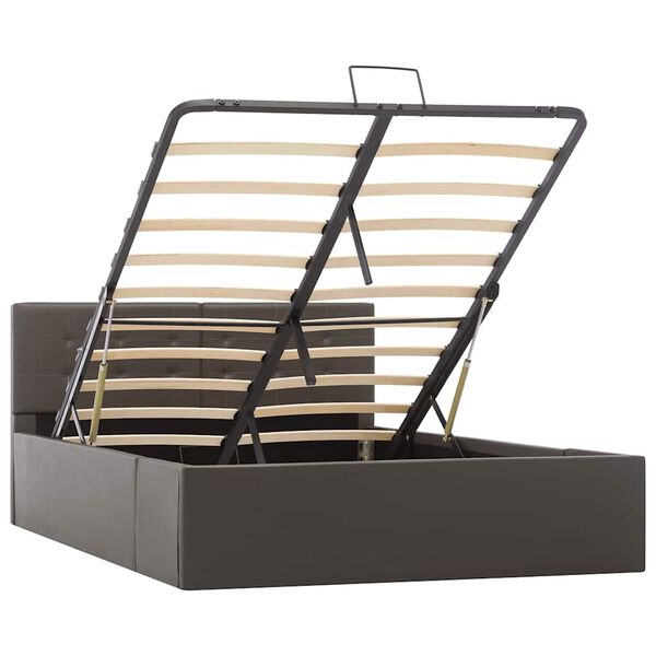 vidaXL S&auml;ngram hydraulisk f&ouml;rvaring gr&aring; konstl&auml;der 120x200 cm