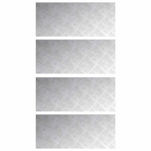 vidaXL Trappsteg Rektangul&auml;r 4 pcs Silver 70 x 30 cm Aluminium