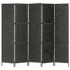 vidaXL Rumsavdelare 5 paneler vattenhyacint 193x160 cm svart