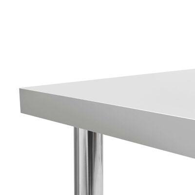 vidaXL Arbetsbord 120x60x85 cm rostfritt stål