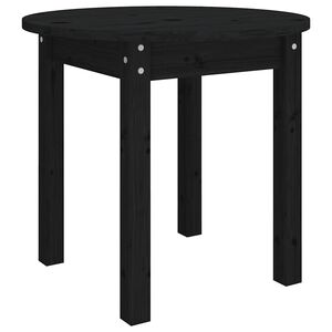 vidaXL Soffbord svart &Oslash; 45x40cm massiv furu