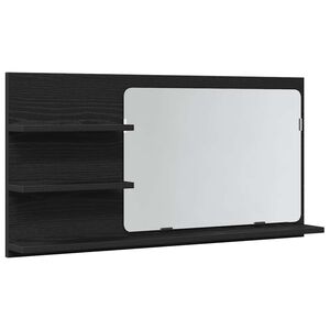 vidaXL Badrumsspegelsk&aring;p svart ek 90x11x45 cm konstruerat tr&auml;