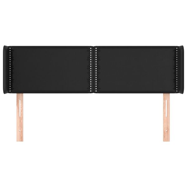 vidaXL S&auml;nggavel med kanter svart 147x16x78/88 cm konstl&auml;der