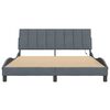 vidaXL Bed Frame with LED without Mattress "Hanko" Dark Grey 160x200 cm Velvet