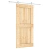 vidaXL Skjutd&ouml;rr Naturlig och vit 95 x 210 cm Massiv furutr&auml;d&ouml;rr