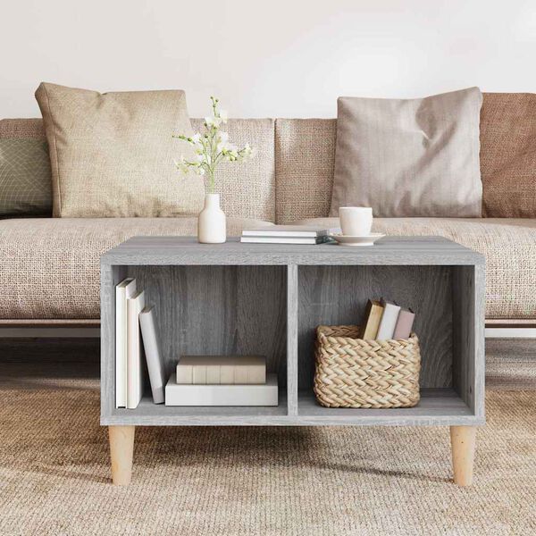 vidaXL Soffbord grå sonoma 60x50x36,5 cm konstruerat trä