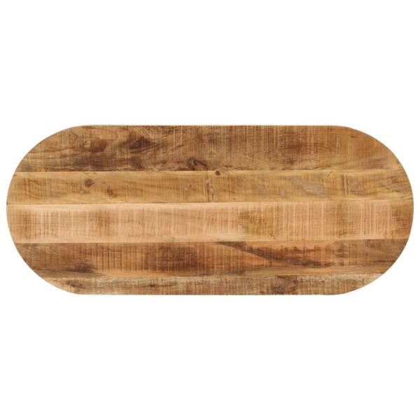 vidaXL Bordsskiva 100x50x2,5 cm oval massivt grovt mangotr&auml;