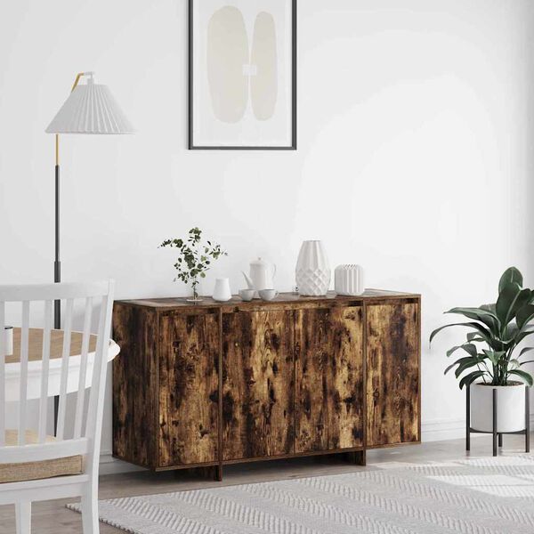 vidaXL Sideboard Rökt ek 135 x 41 x 75 cm Konstruerat trä