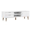 vidaXL Tv-b&auml;nk MOLDE vit 158x40x49 cm massiv furu