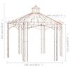 vidaXL Trädgårdspaviljong antikbrun 4 m järn