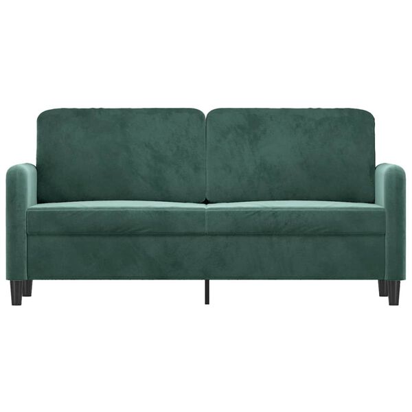 vidaXL Soffa 2-sits mörkgrön 140 cm sammet
