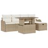 vidaXL Tr&auml;dg&aring;rdsoffset 6 st Beige konstrotting