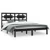 vidaXL S&auml;ngram svart massiv furu 200x200 cm