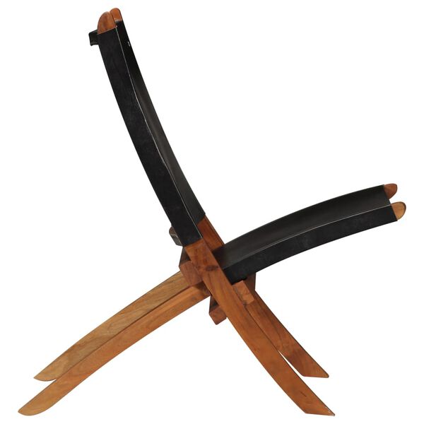 vidaXL Avkopplingsstol svart &auml;kta l&auml;der