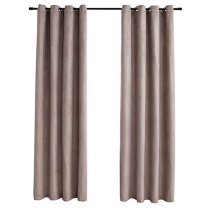 vidaXL M&ouml;rkl&auml;ggningsgardiner med metallringar 2 st taupe 140x245 cm