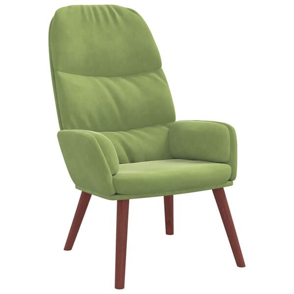 vidaXL Vilstol ljusgrön sammet