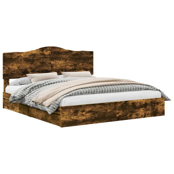 vidaXL F&ouml;rvaringss&auml;ng med l&aring;da R&ouml;kt ek 180 x 200 cm Konstruerat tr&auml;