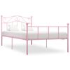 vidaXL S&auml;ngram utan madrass rosa metall 90x200 cm