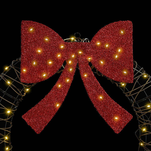 vidaXL Krans med 60 LED-lampor Varmvit 75 cm Rotting